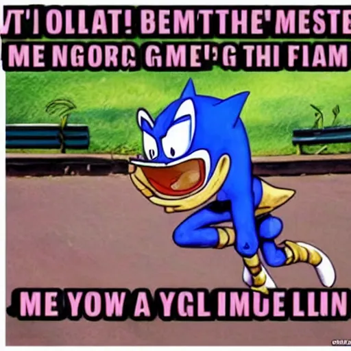 Image similar to meme sanic gotta go fast sandwich