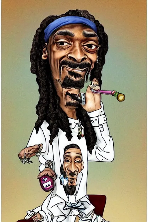 Image similar to a funny caricature of snoop dogg