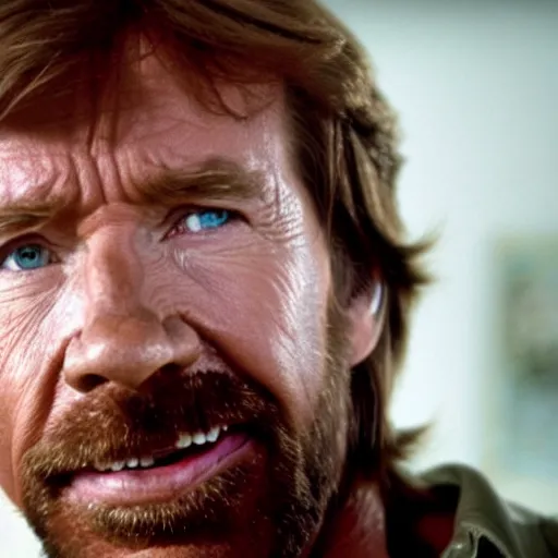 Prompt: a still of chuck norris