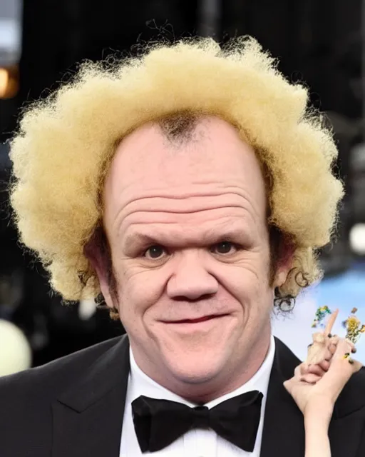 Image similar to john c reilly's head with wig made of cauliflower