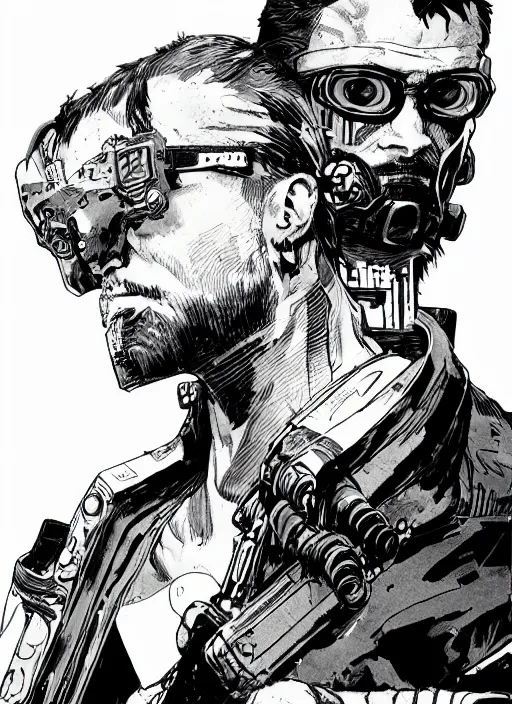 Prompt: cyberpunk mob enforcer. portrait by ashley wood and alphonse mucha and laurie greasley and josan gonzalez and james gurney. splinter cell, apex legends, rb 6 s, hl 2, d & d, cyberpunk 2 0 7 7. realistic face. character clothing. vivid color. dystopian setting.