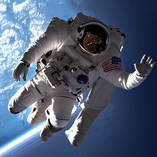 Prompt: real photo of an Among Us astronaut floating through space, realistic, hyper detailed, unreal, 8k