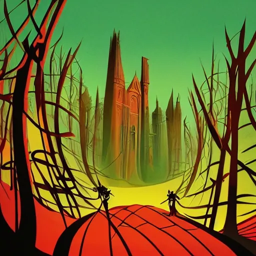 Image similar to dungeons, animated film, stylised, illustration, by eyvind earle, scott wills, genndy tartakovski