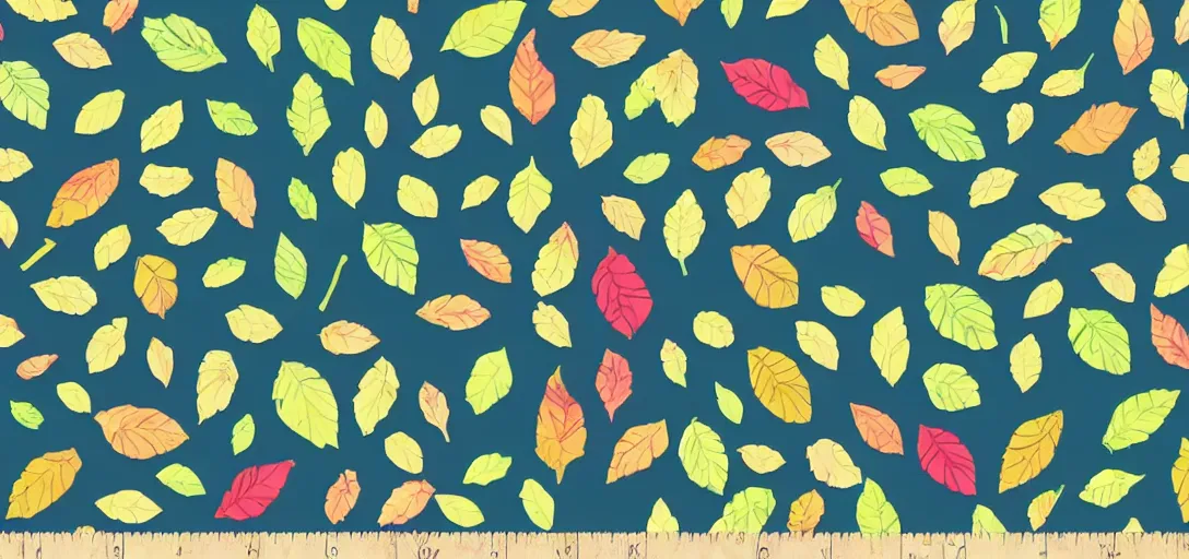 Prompt: pattern of animal crossing leaves, chill vibe, colorful