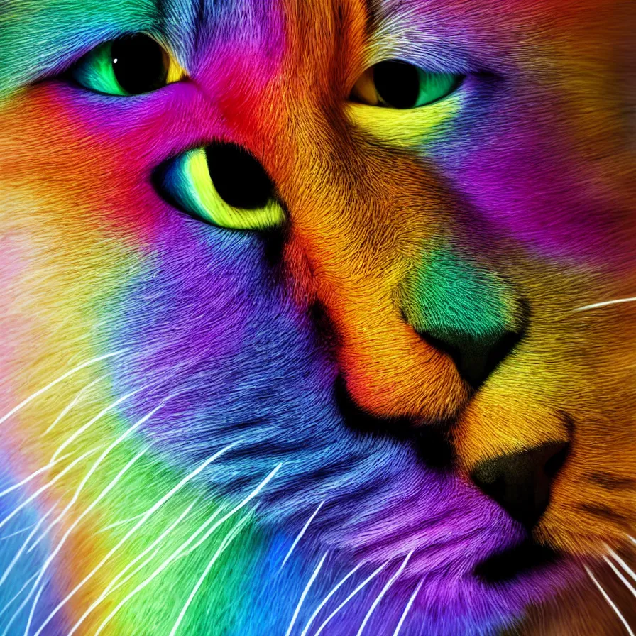 Image similar to a Rainbow cat, ultra realistic, 8K