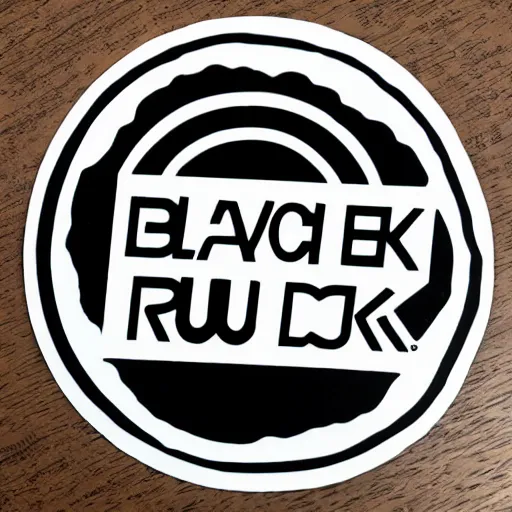 Image similar to black on white graphic design single sticker in style of david rudnick, eric hu, guccimaze, acid, y 2 k, 4 k sharpening,