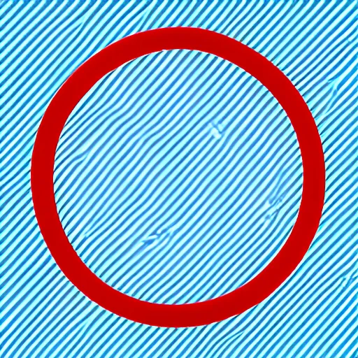 Image similar to red circle on white background with a vertical blue line through the center of the circle