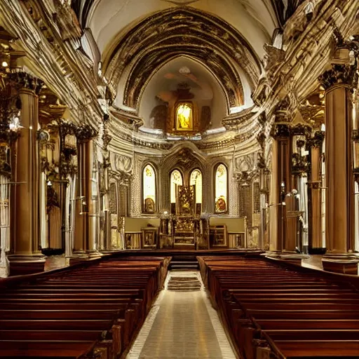 [ roman church ] : : large, massive church : : gold, | Stable Diffusion ...