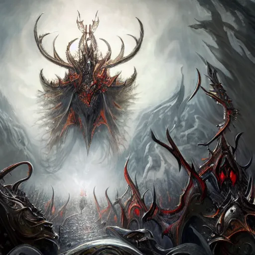 Image similar to archaon the everchosen, artstation hall of fame gallery, editors choice, #1 digital painting of all time, most beautiful image ever created, emotionally evocative, greatest art ever made, lifetime achievement magnum opus masterpiece, the most amazing breathtaking image with the deepest message ever painted, a thing of beauty beyond imagination or words