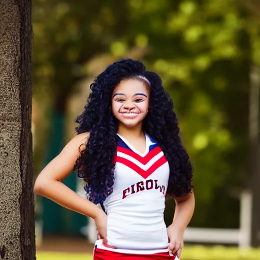 Image similar to a portrait photograph of a cute, spirited, over - achiever, 1 8 year - old american high school cheerleader. portrait canon 8 5 mm f 1. 2 photograph head and shoulders portrait