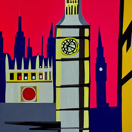 Prompt: Constructivism painting of Big Ben