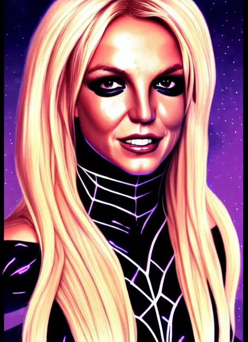 Prompt: britney spears as marvel's black cat, intricate, elegant, glowing lights, highly detailed, digital painting, artstation, glamor pose, concept art, smooth, sharp focus, illustration, art by artgerm and greg rutkowski, artey freytag