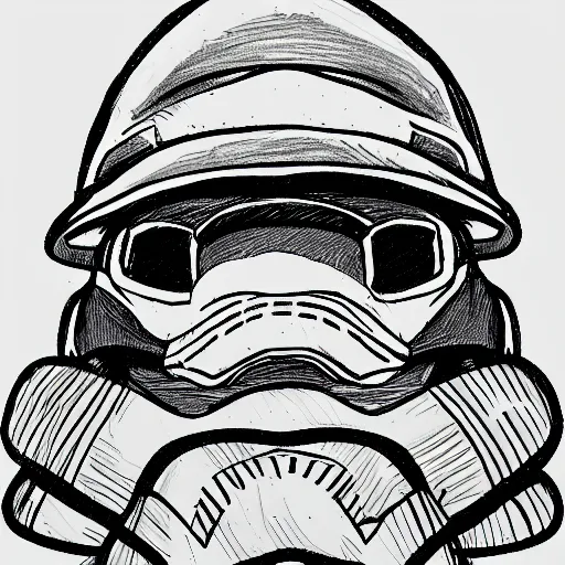 Image similar to a oneline drawing with extreme detail of a Koopa Trooper