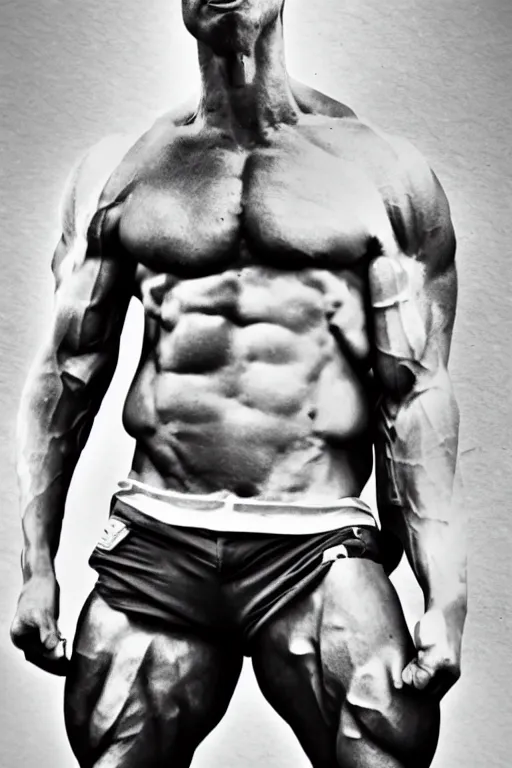 Image similar to Joey Wheeler is a jacked muscle builder gigachad, grayscale photography