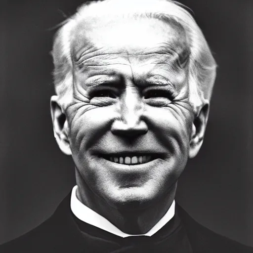 Image similar to daguerreotype photo of joe biden as a vampire count in a dark castle setting, children in cages, horror setting