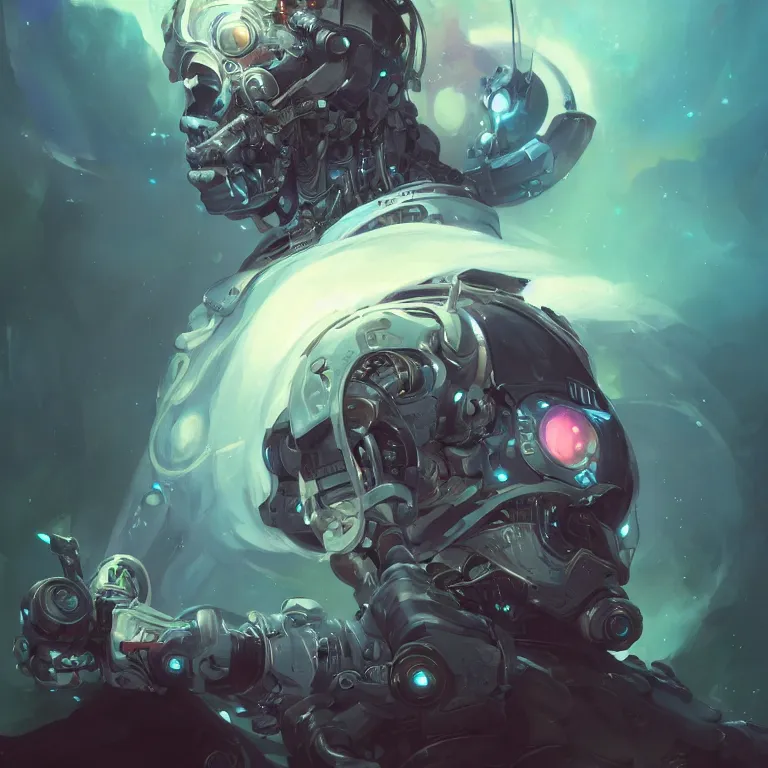 Prompt: a realistic detailed beautiful portrait of a cybernetic space pirate, cyberpunk concept art by pete mohrbacher and wlop and artgerm and josan gonzales, digital art, highly detailed, intricate, sci-fi, sharp focus, Trending on Artstation HQ, deviantart, unreal engine 5, 4K UHD image