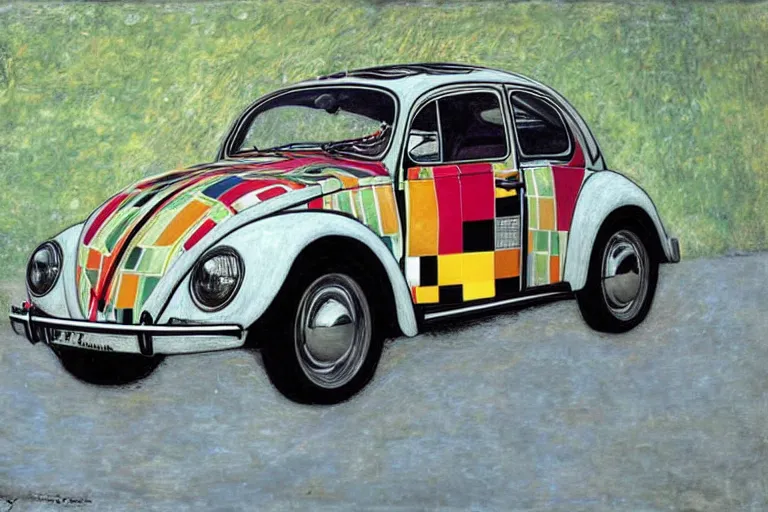 Image similar to gustav klimt vw beetle