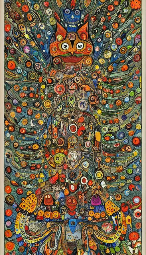 Image similar to portrait of a digital shaman, by louis wain