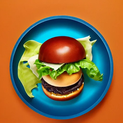 Image similar to futuristic burger, ultrarealistic food photography