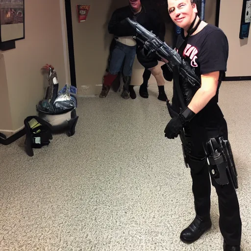 Prompt: I won my costume contest with my Terminator cosplay