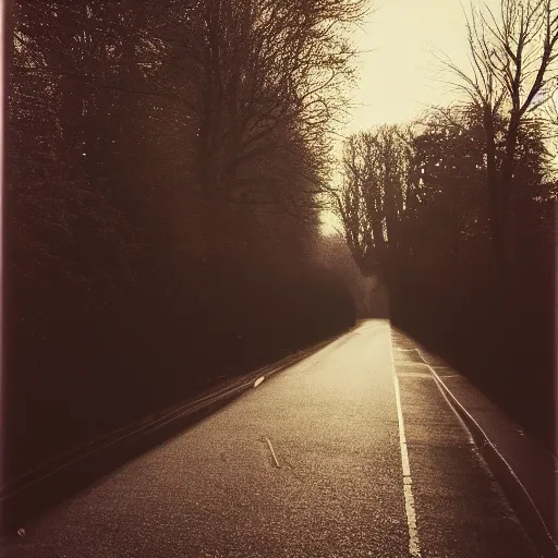 Image similar to Beautiful cameraphone, soft liminal Photograph of an estate road, early morning, small flat/apartment