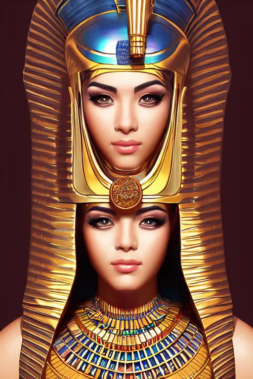 Prompt: a highly detailed beautiful portrait of a egyptian god in the style of artgerm.