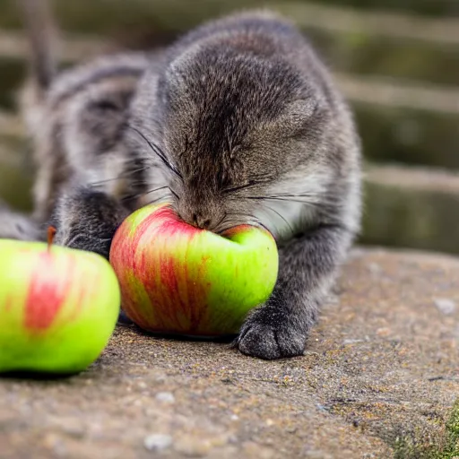 Prompt: Sunderøy eating an apple