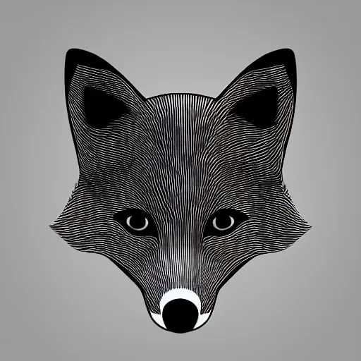 Image similar to an abstract, simplified icon depicting a fox's head, white background, elegant, award-winning, clever, render, blender, 3d, high quality, app, ios