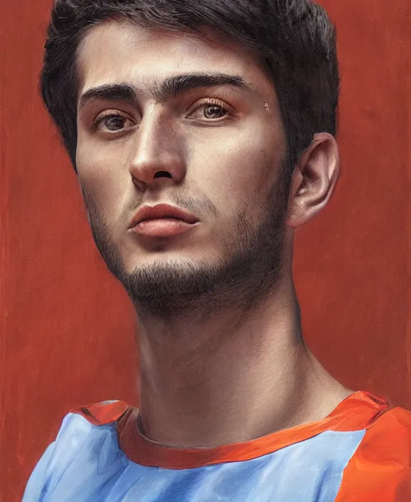 Prompt: heroic portrait of a young spanish man. art by denys tsiperko and bogdan rezunenko, hyperrealism