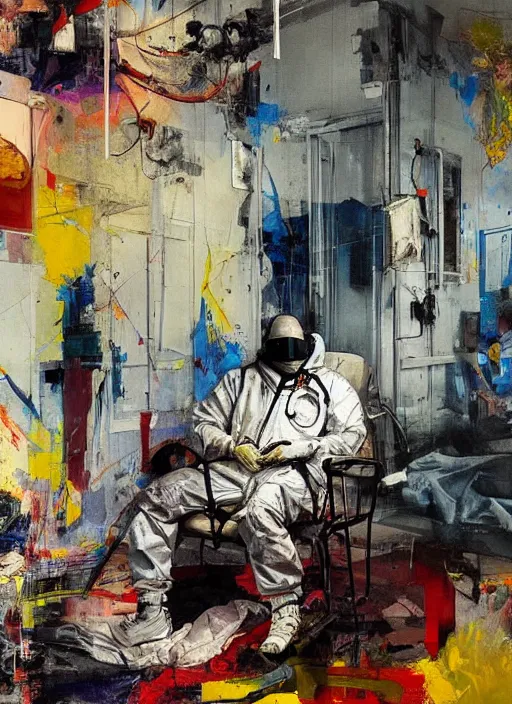 an exhausted doctor in a hazmat suit, inside an old | Stable Diffusion ...