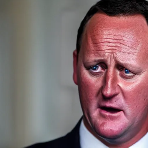 Prompt: photo of john key crying with red eyes and balding hair falling out ugly