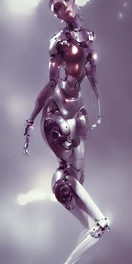 Image similar to beautiful girl with robotic body suit, by wlop, artstation contest winner