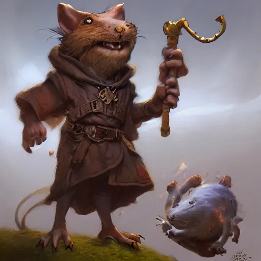 Prompt: a wizard rat, by justin gerard and greg rutkowski, digital art, realistic painting, dnd, character design, trending on artstation