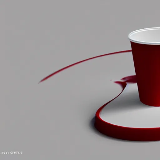 Image similar to the white red paper cup, fine art, artstation, octane render, cgsociety