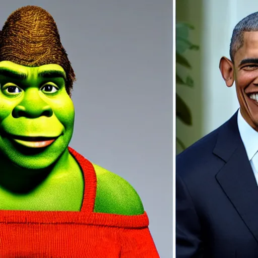 Prompt: shrek obama