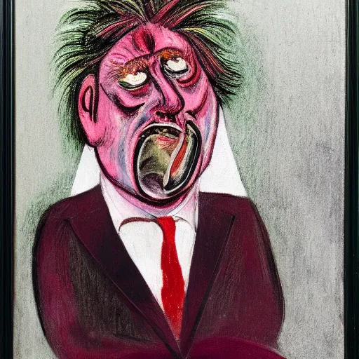 Prompt: francis bacon portrait of boris johnson