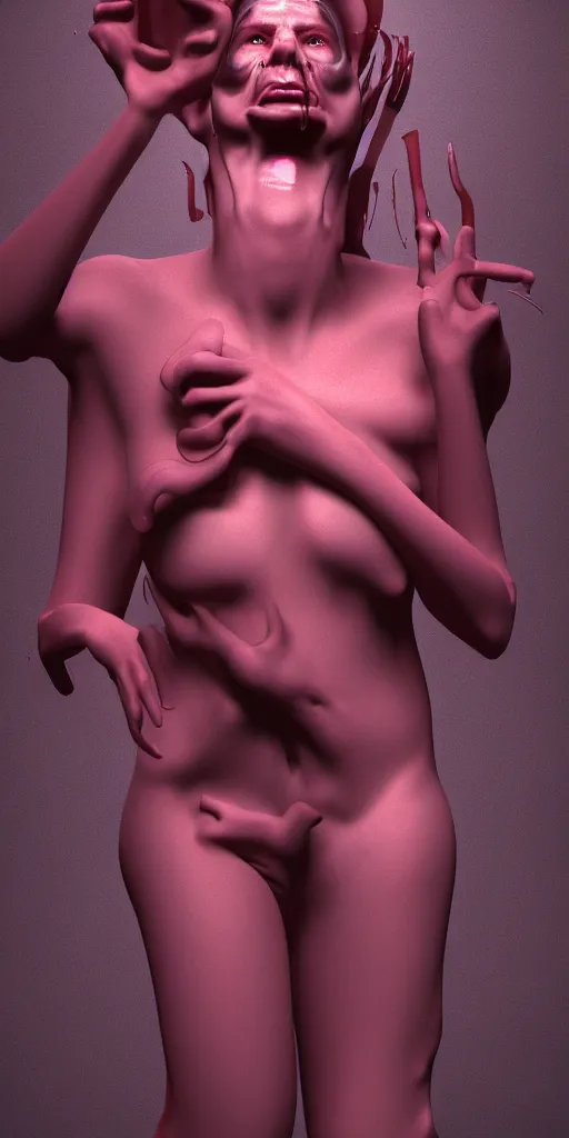 Image similar to this is videodrome by johannen voss by david cronenberg by peter kemp by octane render blender 8 k