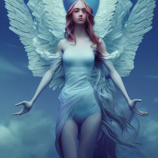 beautiful angel, full body, flowing hair, blue eyes, | Stable Diffusion ...