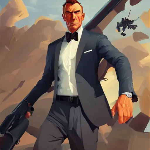 Image similar to hero world james bond, behance hd by jesper ejsing, by rhads, makoto shinkai and lois van baarle, ilya kuvshinov, rossdraws global illumination