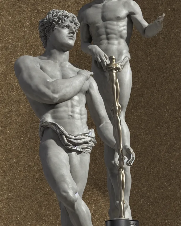 Prompt: statue of david as the oscar's award, photorealistic, highly detailed render, 4K