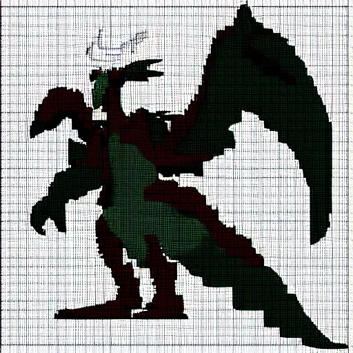 Prompt: Bahamut in a pixel art style