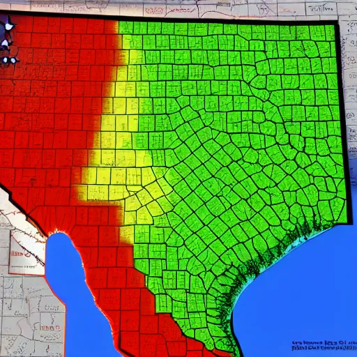 Image similar to topographic map of texas interstates. copyright rand