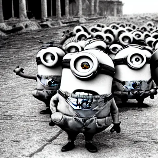 Prompt: minions during wwii