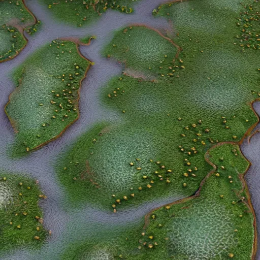Image similar to miniature photography closeup, h0, 1:87, reaction diffusion, Meadow, topology, highly detailed, satellite image, game map, anno 1404, civilization, unreal engine, megascans texture