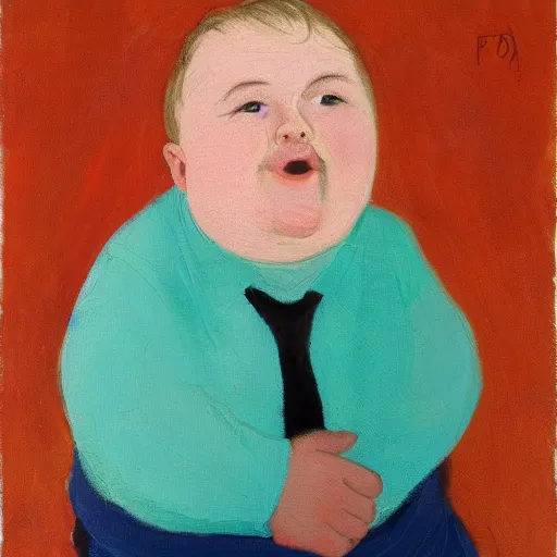 Image similar to a portrait of the fattest boy ever