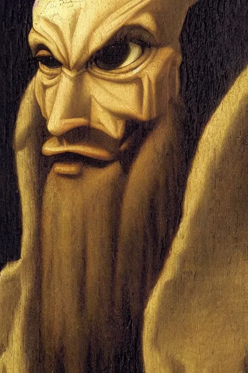 Image similar to renaissance oil painting of dr. neo cortex by leonardo davinci, hd image, perfect likeness