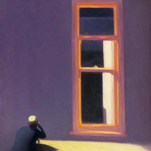 Image similar to A ghost in a land of blueberries by Edward Hopper