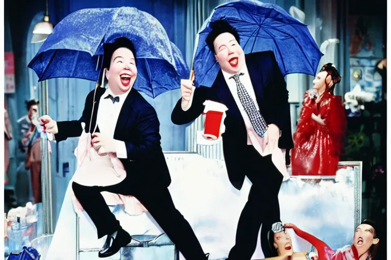 Prompt: michael mcintyre in the film breakfast at tiffanys. by david lachapelle