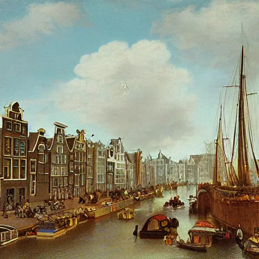 Prompt: a party in Amsterdam in the Golden Age