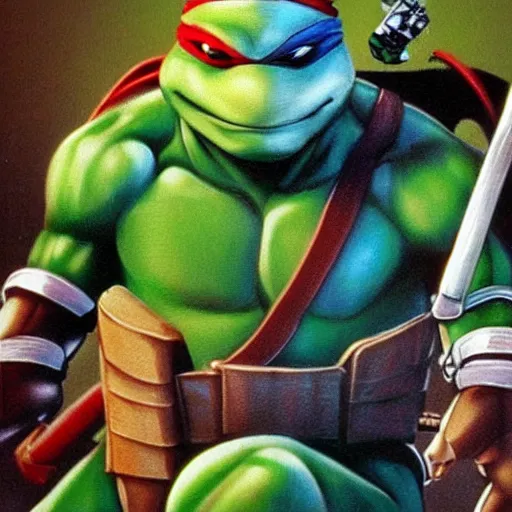 Image similar to teenage mutant ninja turtles in 1 9 9 0 s, photorealistic